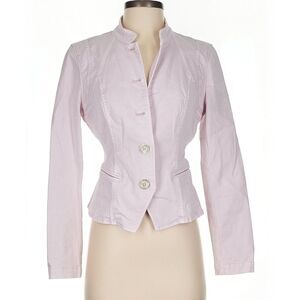White House Black Market Button Down pink cotton blazer Jacket size 4
